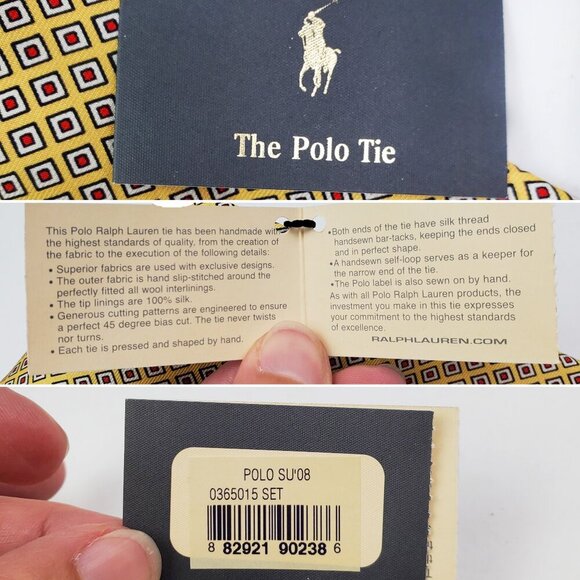 Polo Ralph Lauren Vintage Neck Tie Silk Italy Geometric Men's 56" NWT - Picture 3 of 11